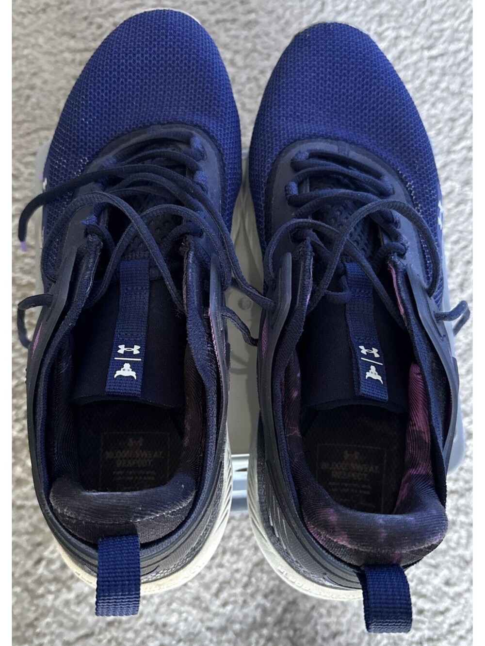 Under Armour Project Rock HOVR Shoes Mens Size 11.5 Purple Training Sneakers Gym